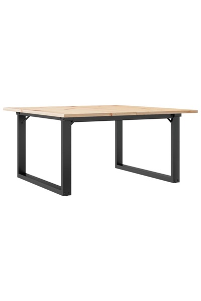 vidaxl Masă de cafea, cadru O, 90x90x45 cm, lemn masiv pin și Oţel