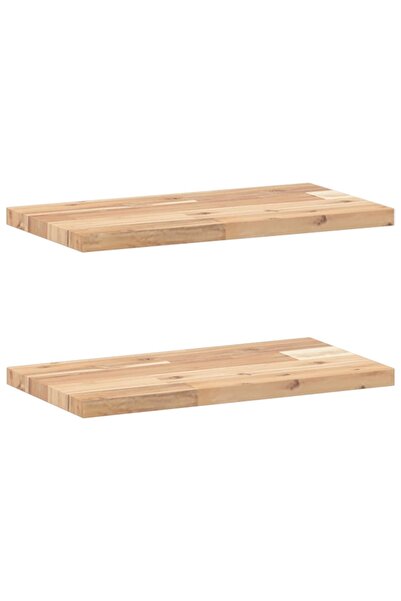 vidaxl Rafturi suspendate 2 buc. 60x20x2 cm lemn masiv acacia netratat