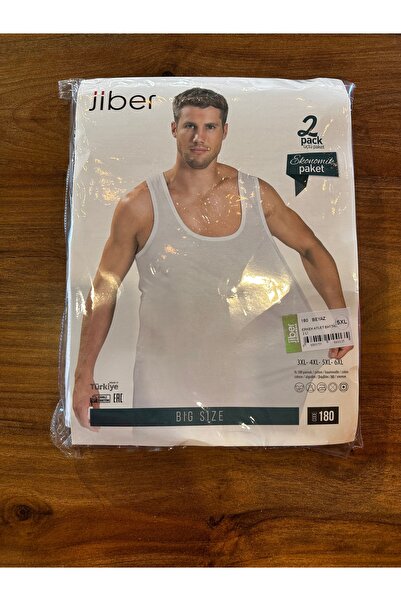 Jiber All-Cotton Healthy Comfortable Plus Size Men's Undershirts 2-Pack