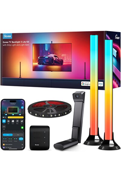 Govee 55-65 İnç TV'ler için TV Arka Aydınlatma 3 Lite Kiti, 3,6 m RGBICW WiFi...