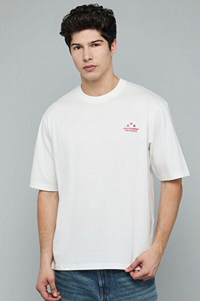R&B Printed T-Shirt with Crew Neck and Short Sleeves