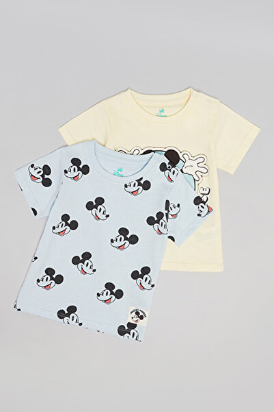 R&B 2 Pack Mickey Mouse Print T-Shirts with Short Sleeves