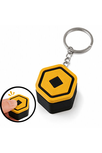 Lulu's Prints Robux Roblox Keychain with integrated clicker, antistress fidge...