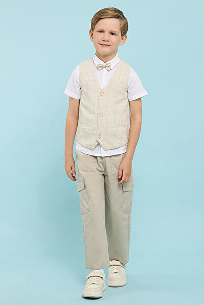 R&B Solid Shirt & Waistcoat Set