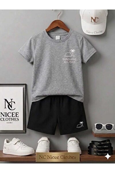 NC Nicee Clothes TRIUNGLUȚE DE VARĂ PENTRU COPII UNISEX (ALB CU IMPRIMARE INS...