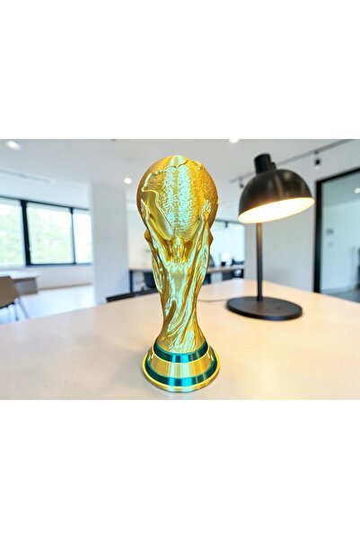 Yazıcı Yapımı Altın Renk Dünya Kupası Trofesi (25 cm)