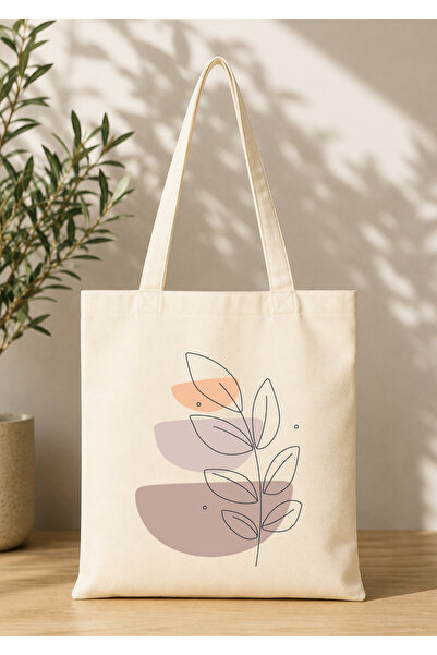 Eylül Design Vintage Boho Patterned Printed Raw Fabric Bag Organic Tote Bag