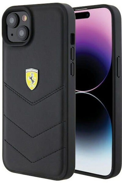 Ferrari Πίσω Κάλυμμα Πλαστικό Μαύρο (iPhone 15 Plus) Κωδικός: FEHCP15MRDUK