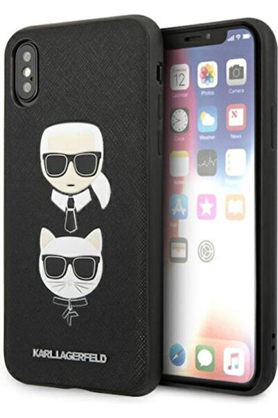 Karl Lagerfeld Saffiano Ikonik Karl&Choupette Πλαστικό Μαύρο Κάλυμμα Πλάτης (...