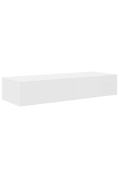vidaxl Raft de perete cu sertare, alb, 100x36x19 cm, lemn prelucrat