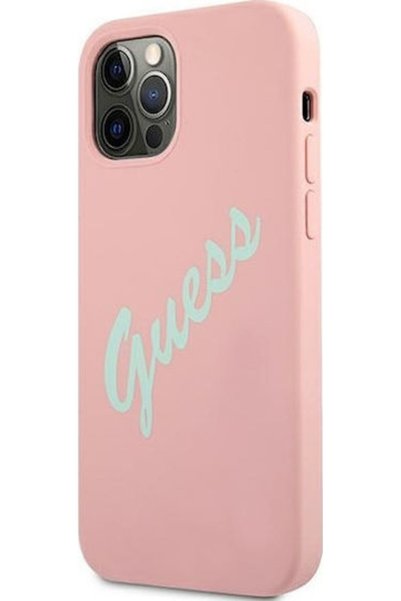 Guess Θήκη Πλάτης Σιλικόνης Vintage Πλαστική Ροζ (iPhone 12 / 12 Pro) Κωδικός...