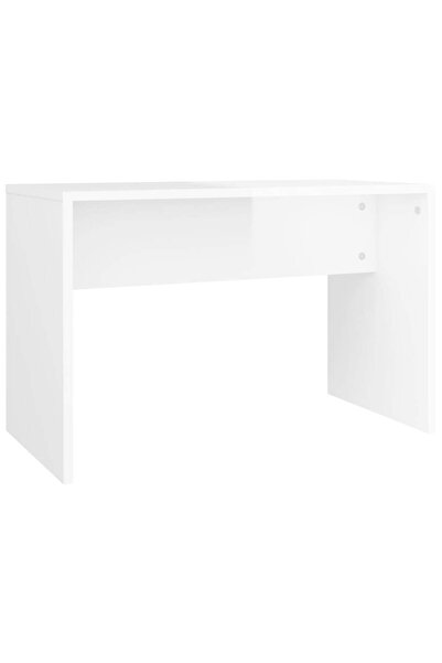 vidaxl Taburet de toaletă, alb extralucios, 70x35x45 cm lemn prelucrat