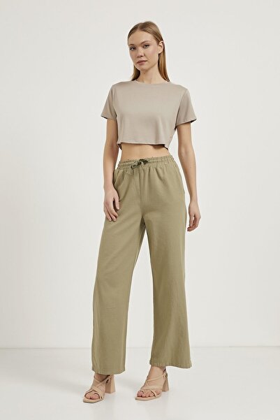 Çarli Women's Canvas Trousers 5118 Khaki