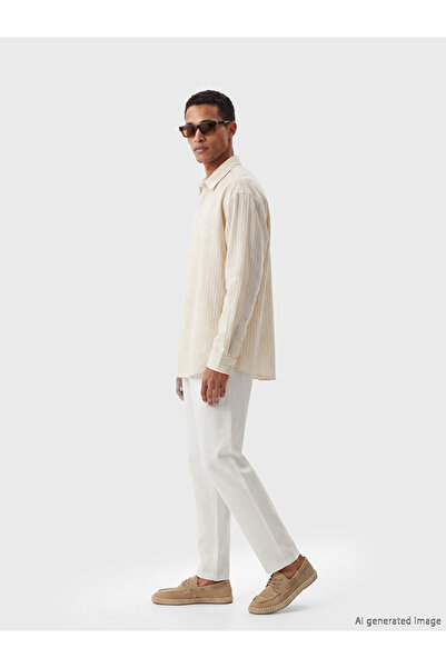 LC Waikiki White Standard Fit Men's Pleated Trousers