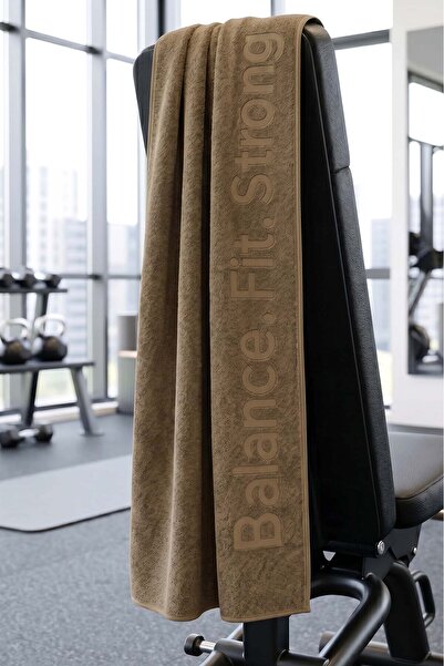 Rivaİstanbul Bfs Khaki 100% Cotton Sports Towel 30X120 cm