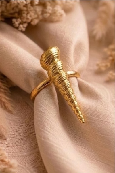 Kitchen Life 2-Piece Starfish Metal Gold Napkin Ring-Napkin Ring Napkin Holder