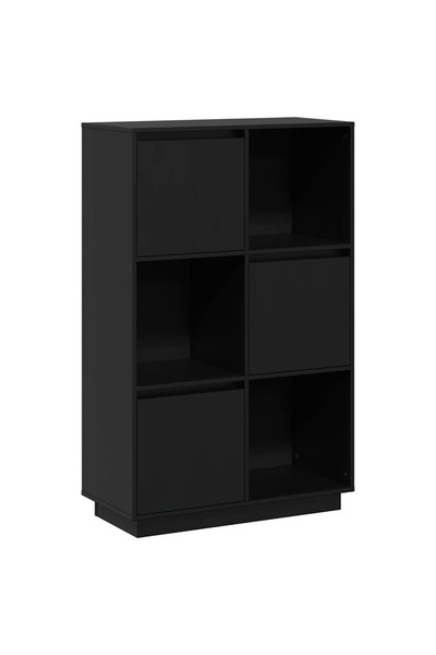 vidaxl Dulap înalt, negru, 74x35x117 cm, lemn masiv de pin
