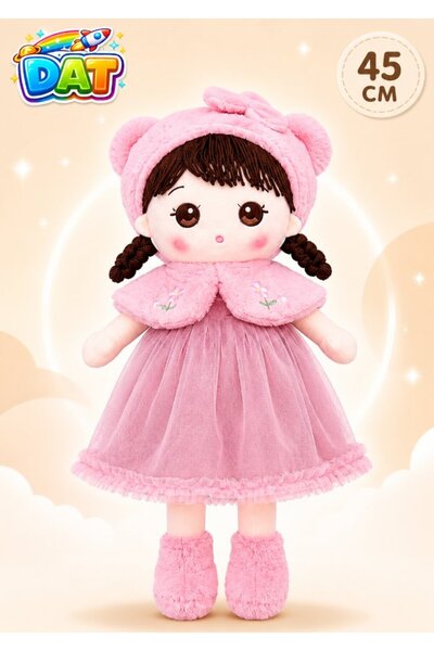 DAT Soft Plush Princess Doll 45cm with Embroidered Dress & Fluffy Hat, Cute S...