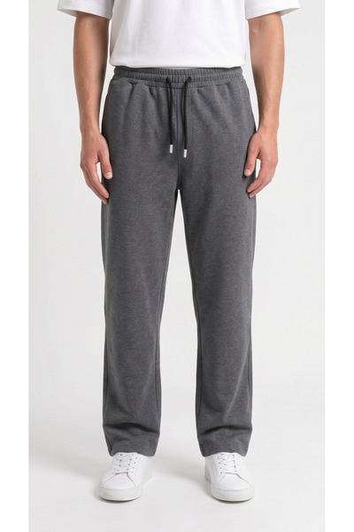 MODENZO Men's Smoked Two-Thread Wide-Leg Comfortable Fit Baggy Sweatpants