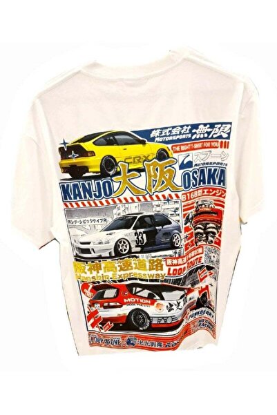 Generic Car Type, JDM T-Shirt, White, Japanese Racing Theme, VTEC DOHC Graphi...