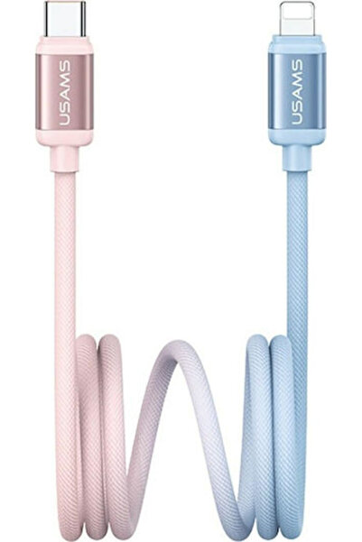 Usams Σειρά Πλεκτό Καλώδιο USB-C σε Lightning 30W Μπλε 1.2μ (SJ757USB03)