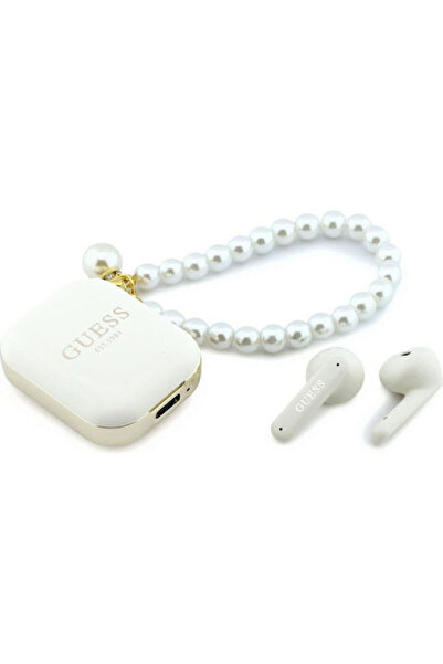 Guess Ακουστικά Bluetooth Handsfree με λουράκι από πέρλες, ανθεκτικά στον ιδρ...