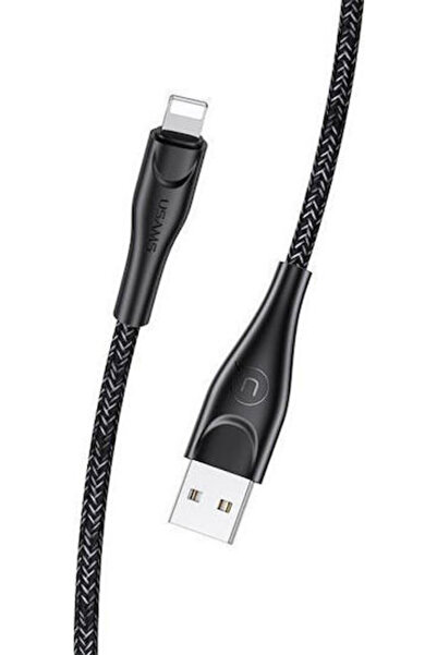 Usams SJ397 U41 Πλεκτό Καλώδιο USB-A σε Lightning Μαύρο 2μ (SJ397USB01)