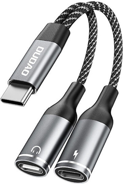 DUDAO L13C+ Μετατροπέας USB-C αρσενικό σε USB-C 2x θηλυκό Γκρι 1 τεμάχιο