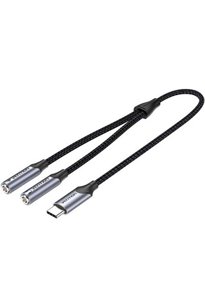 Vention Μετατροπέας 3.5mm αρσενικό σε RCA 2x θηλυκό Γκρι 1 τεμάχιο VENBCOHY