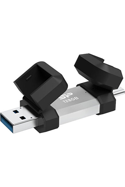 Silicon Power Στικάκι USB 3.2 128GB με συνδέσεις USB-A & USB-C, Γκρι