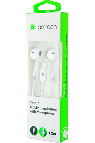 Lamtech LAM020939 Ακουστικά ψείρες handsfree με υποδοχή USB-C Λευκό