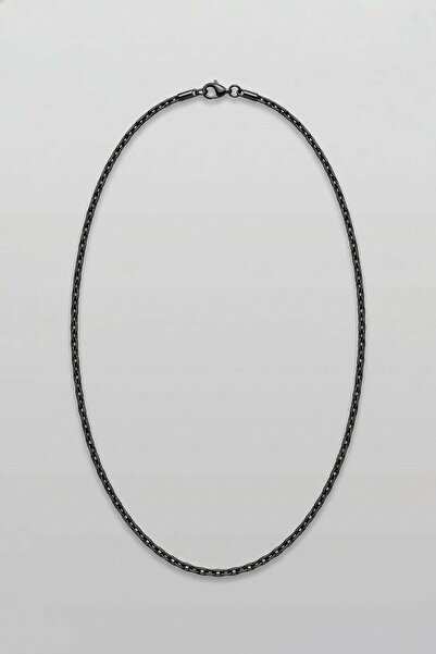 ablukaonline Men's Black Steel Chain Necklace