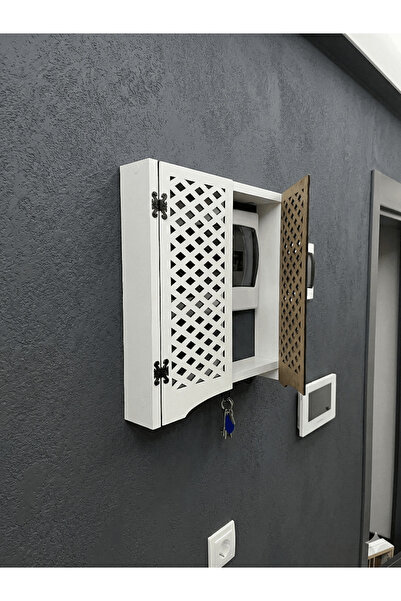 AA AHŞAP Elektrik Pano Düzenleyici Duvar Düzenleyici Ahşap Dekoratif Beyaz Ku...