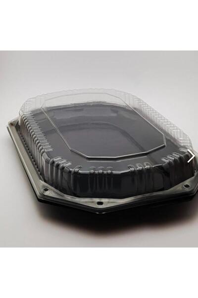 OEM Top Bottom Set of 10 Black Plastic Plates with Sheer Lid, Length 35 cm, f...
