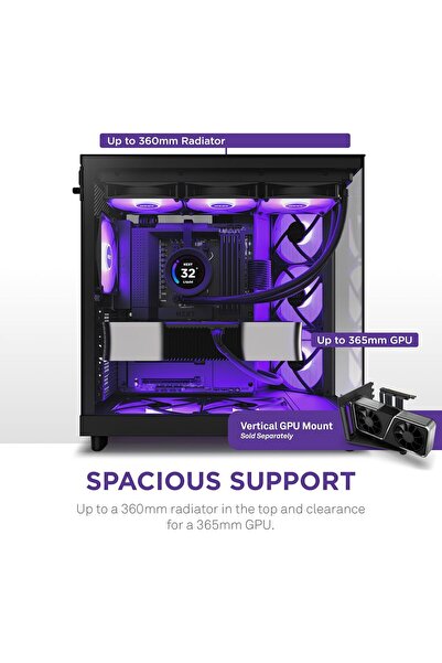 Nzxt جهاز كمبيوتر للألعاب مع معالج Ultra 7 N7 ولوحة أم Z890 وبطاقة رسومات RTX...