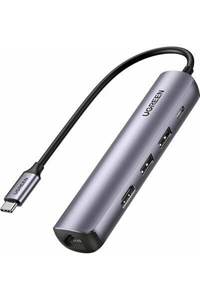 Ugreen Σταθμός σύνδεσης USB-C με HDMI 4K PD Ethernet Μπλε (10919)