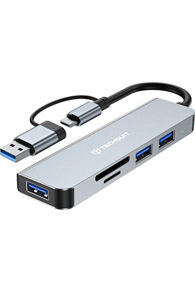 Techsuit Διανομέας USB Databridge 5 Θυρών USB 3.0 με σύνδεση USB-A Γκρι Κωδικ...
