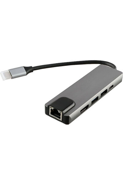 NSP N18 USB-C Σταθμός σύνδεσης με HDMI 4K PD Ethernet Γκρι