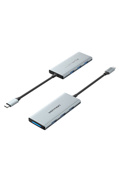 Vention USB-C USB-A Σταθμός Σύνδεσης με HDMI 4K PD Γκρι TOPHB