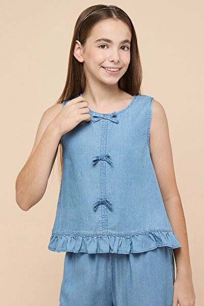 R&B Washed Sleeveless Denim Top