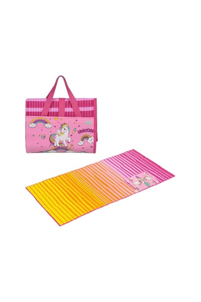 OEM Beach Bag Bag for Kids, Pink-Yellow with Unicorn, 150 x 75 cm