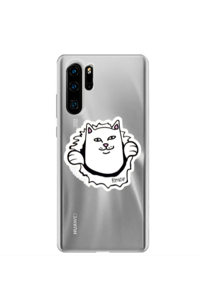 Other Huawei P30 Pro White cat Transparent Silicone TPU Θήκη