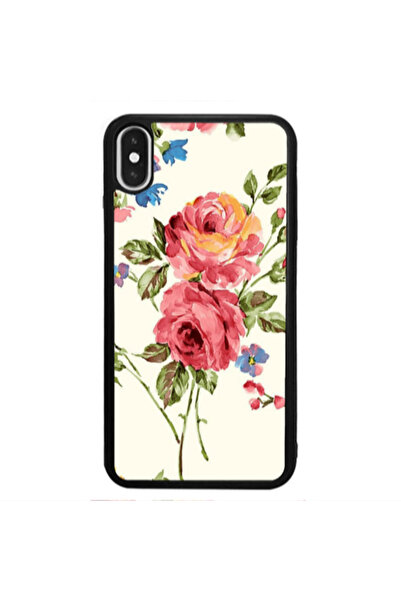 Other Apple iPhone Xs Violet and rose Black Glossy Θήκη