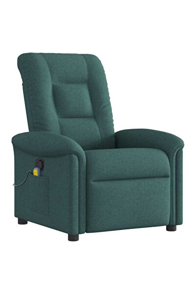 vidaxl Fotoliu de masaj rabatabil, verde închis, material textil