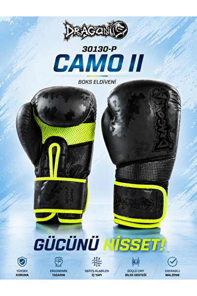 Dragondo Kick Boks Muay Thai Eldiveni Kamuflaj Desenli Dayanıklı Model