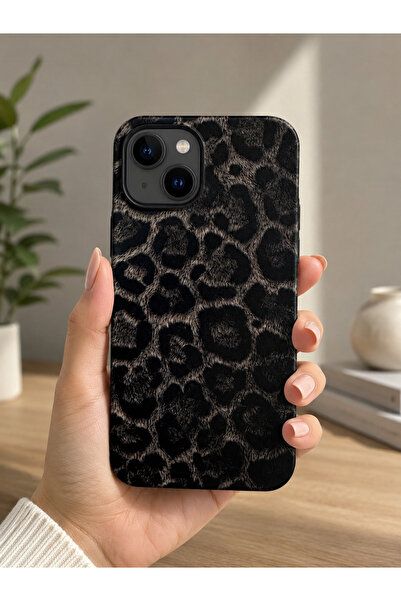 OVADA İphone 13/14/15 Uyumlu Leopar Desenli Telefon Kılıfı