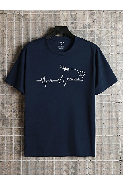 Relaxed Fit Sporty Grafik Baskılı V Yaka Tişört