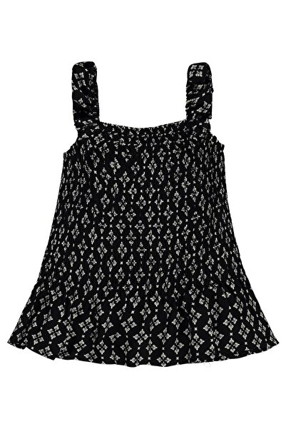 Civil Girls Ethnic Patterned Gipeli Shirt for 10-13 Years Old - Black