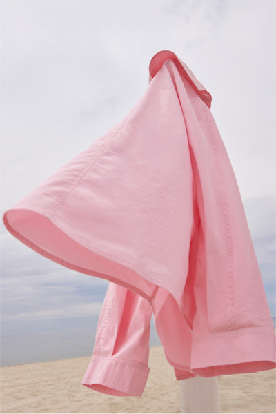 Suud Collection Pembe Klara Yıkamalı Poplin Gömlek