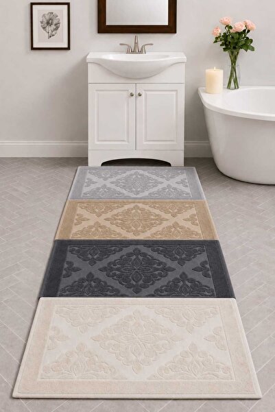 Mela Home 4-Piece Foot Towel-Foot Mat 50*70 cm 4 Pieces - Bathroom - Guest - ...
